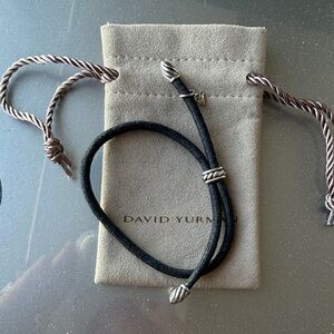 David Yurman authentic adjustable black cable cord bracelet